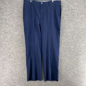 FJ Dress Pants Men 36/32 Blue Mid Rise Pleated Straight Pockets Regular Fit